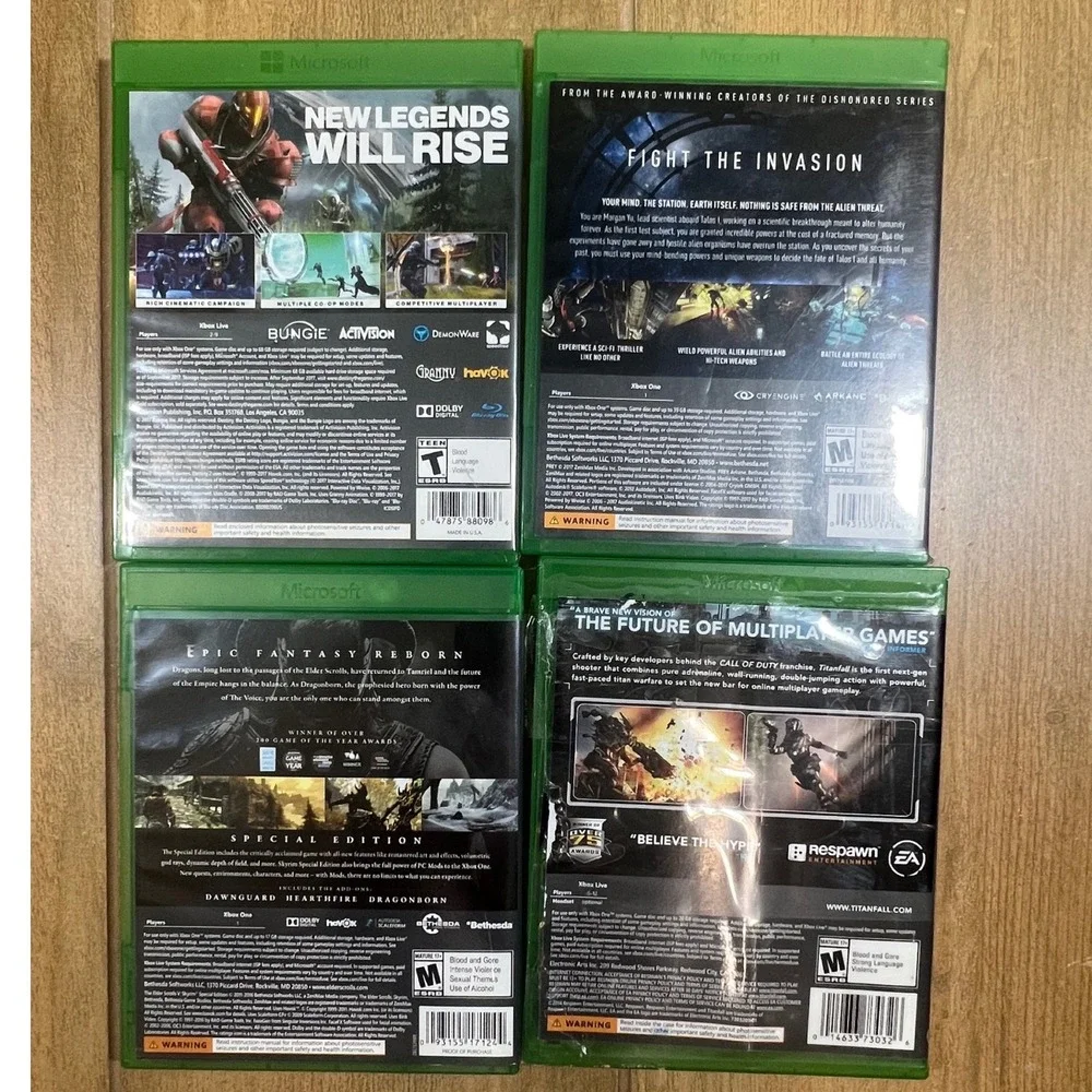 Xbox One Game Lot Skyrim Special Edition Prey Destiny 2 Titanfall Bundle